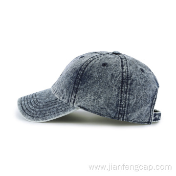 Fashion snow washing denim baseball cap